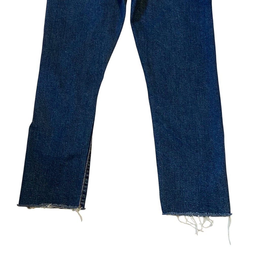 LEVIS Wedgie Straight Leg Jeans Button Fly Distressed Raw Hem Womens Size 30 - Picture 11 of 14